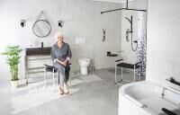 Vorschau: RIDDER Bad-Hocker Zac XXL schwarz, mit Armlehnen für leichteres Aufstehen