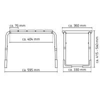 Vorschau: RIDDER Bad-Hocker Pro höhenverstellbar Gesamtabmessung: ca. 59,5 x 36 x 41,5-54 cm