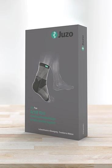 JuzoFlex Achill Xtra Achillessehnenbandage aus kompressiven Gestrick mit geformter Silikoneinlage