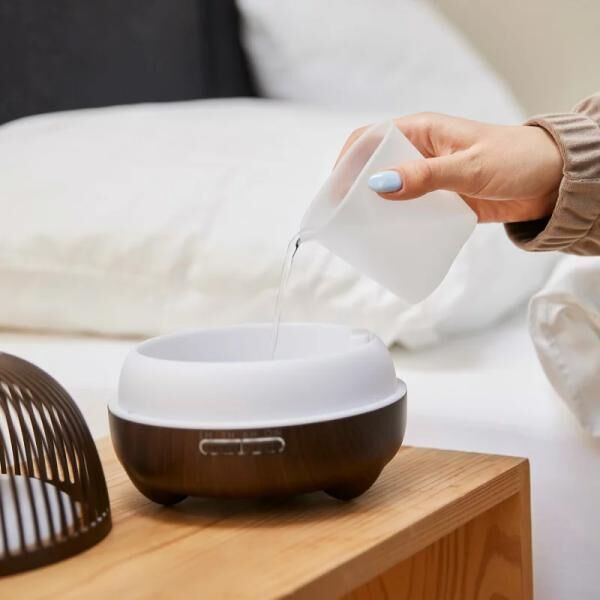 Nachtwaechter Sana Aroma-DIFFUSOR mit Ultraschall-Verneblung in Holzoptik für Aromatherapie