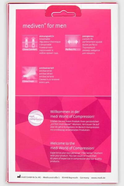 medi mediven for men Herren Kompressions-Kniestrümpfe, antibakteriell und hohe Passgenauigkeit