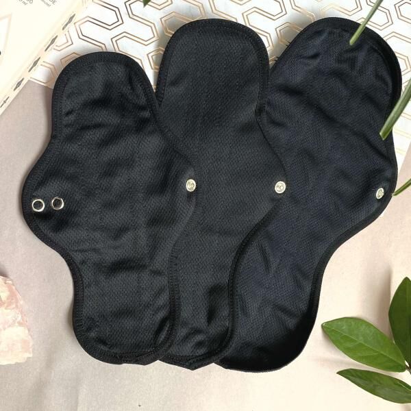 SELENACARE 3er Multipack waschbare Binde mit Druckknopf für leichte und mittlere Tage der Periode