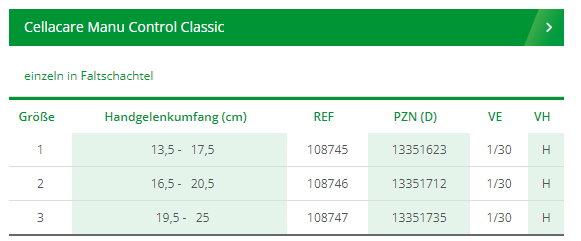 L&R Cellacare® Manu Control Classic Handgelenkorthese zur Immobilisierung des Handgelenks