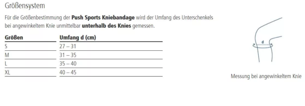 Ofa Push Sports Kniebandage die integrierte Pelotte unterstützt die Kniescheibe