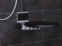 Vorschau: RIDDER Dusch-Klappsitz Zac, schwarz, 36 x 34 cm, Belastbarkeit 150 kg