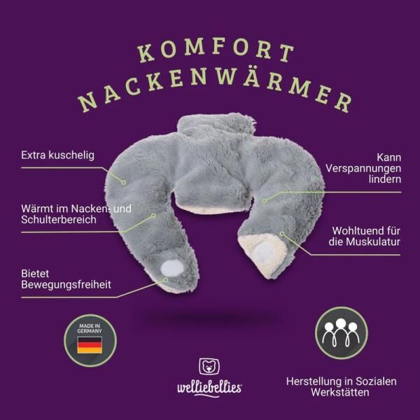 COSELLE Nackenwärmer "Komfort" mit Bio-Hirse Füllung, spendet bis zu 90 min Wärme
