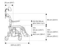 Vorschau: etac Swift Mobil Tilt-2 Dusch- und Toilettenrollstuhl weiß mit Kippfunktion inkl. Eimerhalter