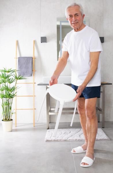 RIDDER Bad-Hocker Max Gesamtabmessung: ca. Ø 30 x 46,5 cm, TÜV geprüft und belastbar bis max. 100 kg