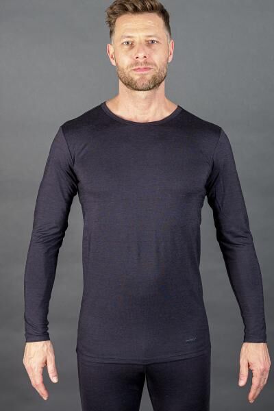 Moser Herren-Shirt mit langem Arm aus 100% Merino-Wolle