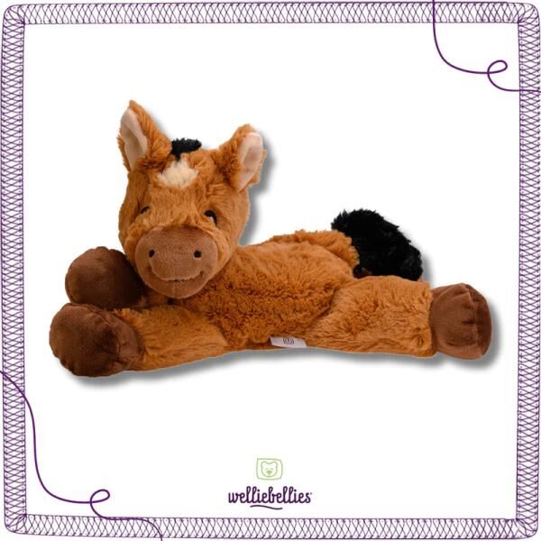 welliebellies® "Pferd groß" Wärmekuscheltier mit Bio-Hirse-Füllung, spendet bis zu 90 min Wärme