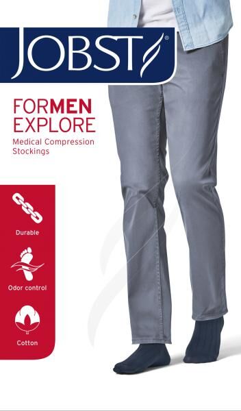 JOBST forMen Explore Herren Kompressionskniestrümpfe mit Baumwolle und integrierten Carbonfasern