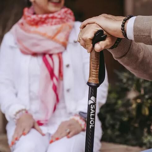 SALJOL Gehstock mit Korkgriff, faltbar und wiegt nur 278 g