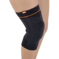 Luxor hochwertige Kniebandage unisex mit Massageeffekt durch Druckpolster aus Silikon (Pelotten)