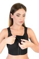 Vorschau: MAAM Kompressions-BH mit Brustgurt und breiten Trägern in schwarz
