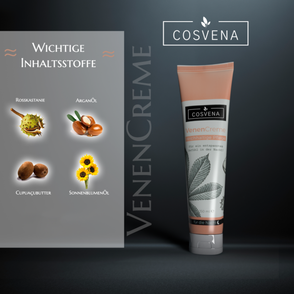 COSVENA Set VenenCreme und VenenGel jeweils 150 ml versorgt Ihre Beine rund um die Uhr