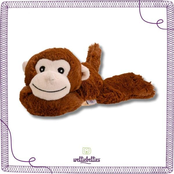 welliebellies® "Affe groß" Wärmekuscheltier mit Bio-Hirse-Füllung, spendet bis zu 90 min Wärme