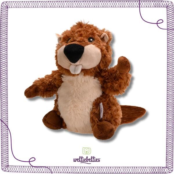 welliebellies® "Biber groß" Wärmekuscheltier mit Bio-Hirse-Füllung, spendet bis zu 90 min Wärme