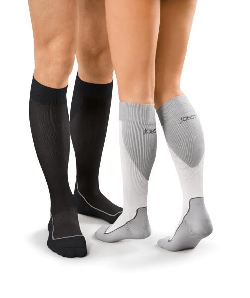 JOBST Sport Kompressionsstrümpfe Kniestrümpfe mit Carbonfasern und flacher Zehennaht