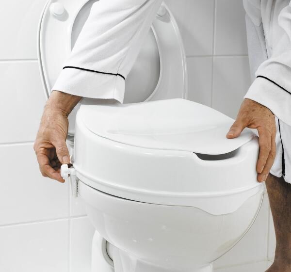 RIDDER WC-Sitzerhöhung Sam ca. 10 cm mit Hygieneausschnitte, leicht zu befestigen u. TÜV geprüft