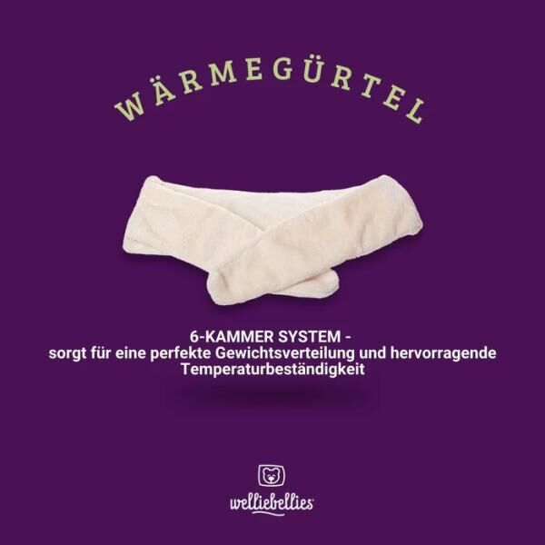 COSELLE Wärmegürtel mit Bio-Hirse Füllung, für Rücken, Bauch oder Unterleib, bis zu 90 min. Wärme