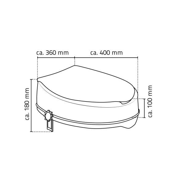 RIDDER WC-Sitzerhöhung Sam ca. 10 cm mit Hygieneausschnitte, leicht zu befestigen u. TÜV geprüft