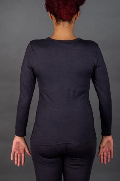 Moser Damen Shirt mit langem Arm und Reißverschluss 100 % Merino-Wolle