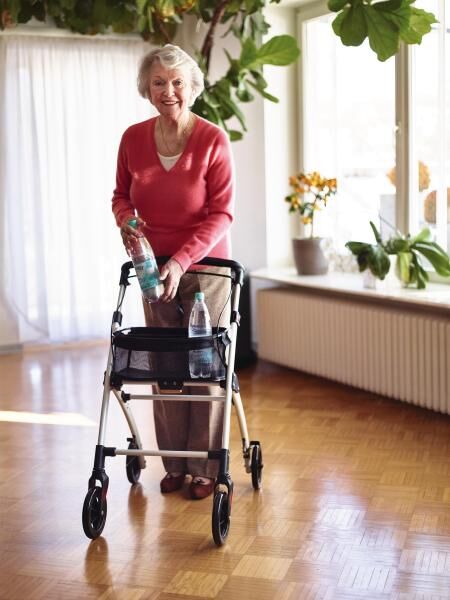 RIDDER Wohnraum-Rollator Pit zusammenklappbar mit Hand- und Feststellbremse