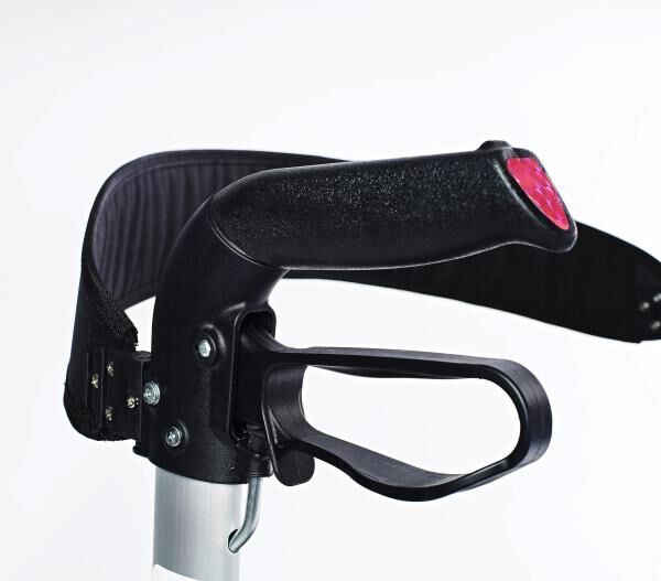 RIDDER Rollator Mio doppelt zusammenfaltbar mit Ankipphilfe, Sitz, Rückengurt u. Reflektoren