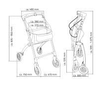 Vorschau: RIDDER Wohnraum-Rollator Pit zusammenklappbar mit Hand- und Feststellbremse