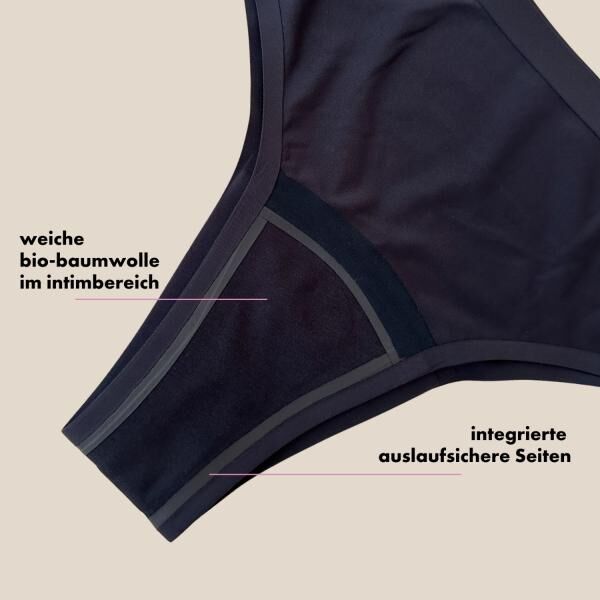 dais Cheeky Periodenunterwäsche, super saugfähig (4 Tampons), 2er Bundle, in Schwarz