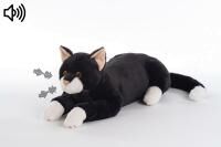 RobiCare® interaktive Therapiekatze "schwarz-weiß" Demenz-Plüschtier, mit Bewegungssensor
