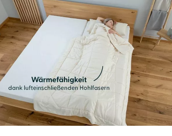 JONA SLEEP Bio Ganzjahres Bettdecke mit hohem Wärmespeichervermögen und für Allergiker geeignet