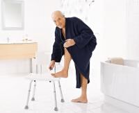 Vorschau: RIDDER Bad-Stuhl Sam, höhenverstellbar, weiß, rutschhemmende Sitzfläche