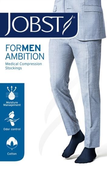 JOBST forMen Ambition Herren Kompressionskniestrümpfe mit Baumwolle und integrierten Carbonfasern