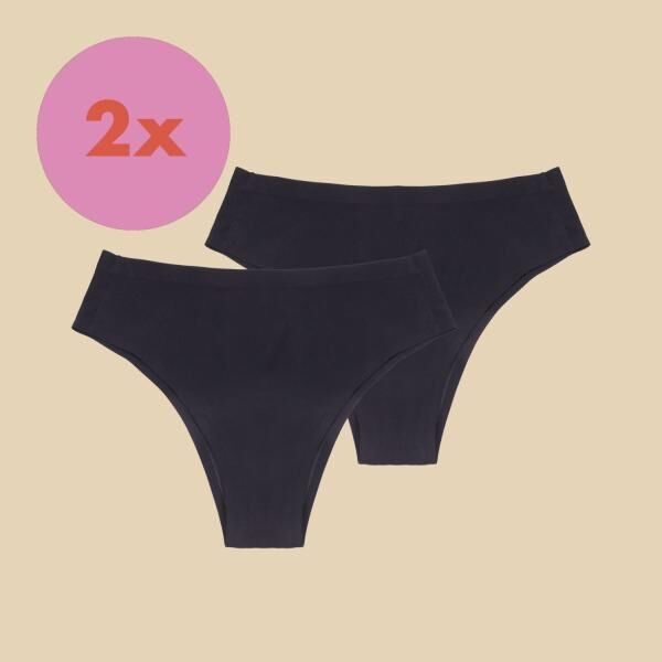 dais Cheeky Periodenunterwäsche, super saugfähig (4 Tampons), 2er Bundle, in Schwarz