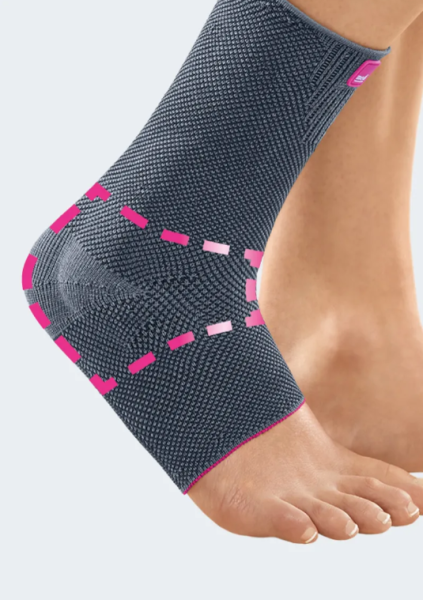 medi Levamed Sprunggelenkbandage mit integrierter 3D-Silikon-Pelotte und Comfort Zone