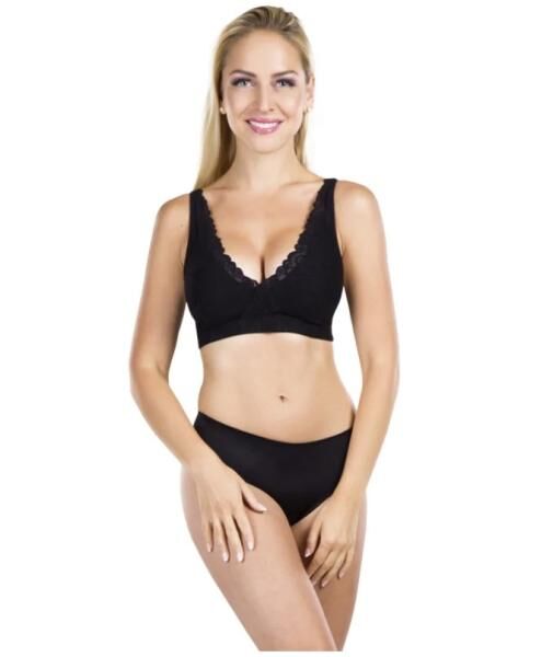 lipoelastic BH PI Premium Kompressions BH schwarz elegantes Design mit Spitze