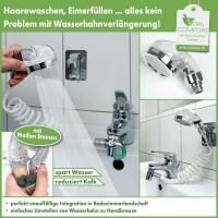 Vital Comfort Waschbecken-Brause mit Spiralschlauch und Wandhalter inkl. Klebe-Pad