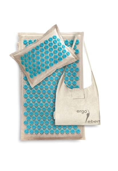 ergoleben Akupressur Premium Matten Set (Kissen 40 x 30 x 8 cm u. Matte 70 x 44 x 2 cm) inkl. Tasche