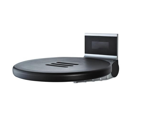 RIDDER Dusch-Klappsitz Zac, schwarz, 36 x 34 cm, Belastbarkeit 150 kg