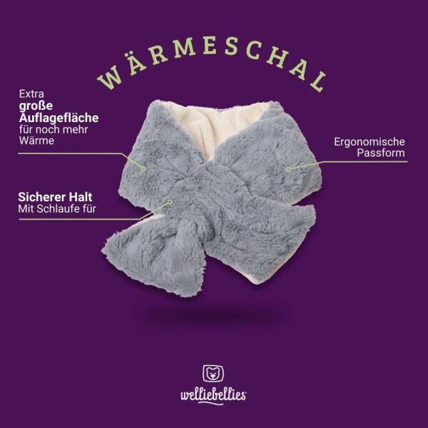 COSELLE Wärmeschal mit Bio-Hirse Füllung, spendet Hals, Nacken und Brust bis zu 90 min Wärme