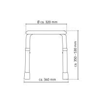 Vorschau: RIDDER Bad-Hocker Ted höhenverstellbar, weiß, rutschhemmende Sitzfläche