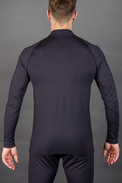 Moser Herren Zipper-Shirt mit langem Arm und Reißverschluss 100 % Merino-Wolle