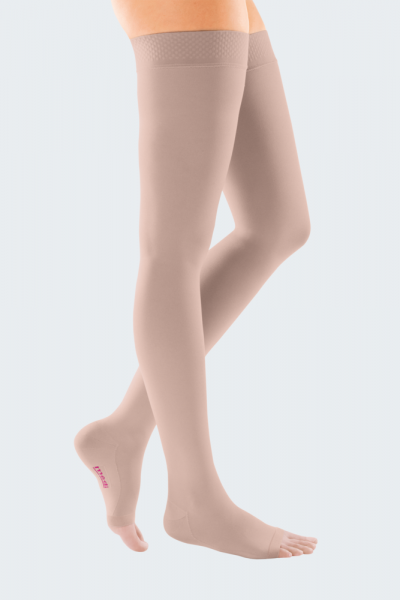 medi mediven comfort atmungsaktive Kompressionsstrümpfe, doppelt gestrickte Komfortsohle u. Lanolin