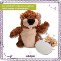 Vorschau: welliebellies® "Biber groß" Wärmekuscheltier mit Bio-Hirse-Füllung, spendet bis zu 90 min Wärme