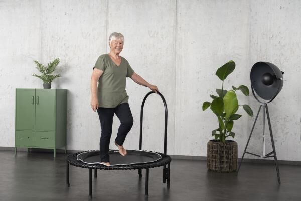 bellicon Trampolin Klassik mit Klappbeinen, 100 cm für Basisübungen, starke Seilringstärke