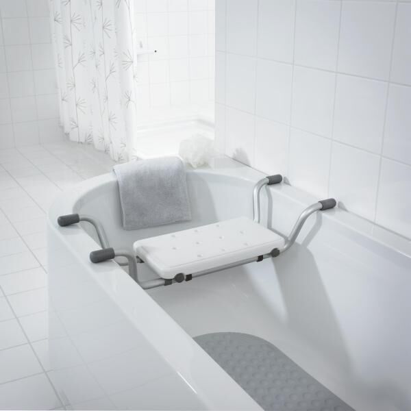 RIDDER 2in1 Badewannen-Sitz und -Schemel Sid, weiß, rutschhemmende Trittfläche