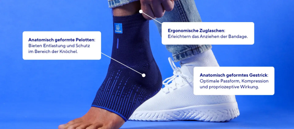 THUASNE Malleo-Go atmungsaktive Sprunggelenkbandage zur Kompression und Führung des Sprunggelenks
