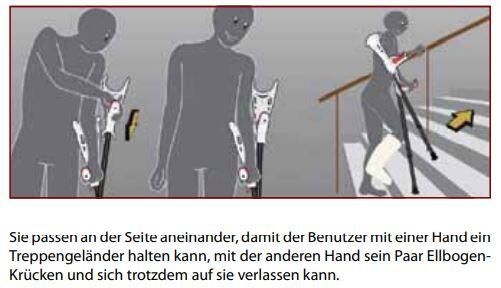 ANTAR Unterarmgehstütze/Krücken "Safe Walk" in weiß höhenverstellbar, max. Belastbarkeit 130 kg