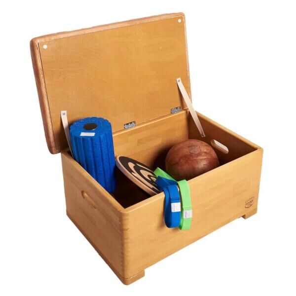 ARTZT Vintage Series Sprungkasten PLUS aus Nadelholz und Rindsleder 70 x 50 x 40 cm